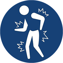 急に痛みが襲ってくるピクトグラム